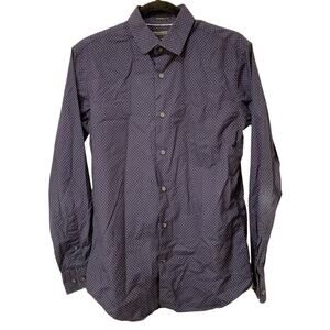 Banana Republic Men's Button-Down Navy Dot Dress Shirt Size Small EUC